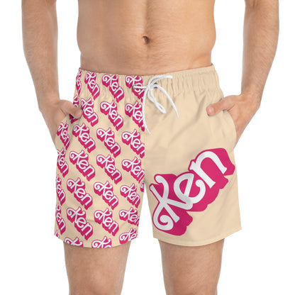 ifllucial KEN Bisque Swim Trunks: The Perfect Summer Gift!"Introducing our best-selling Barbie's Ken Swim Trunks, where style, comfort, and trendsetting design combine to elevate your summer fashion game to new heights.

DesAll Over Prints