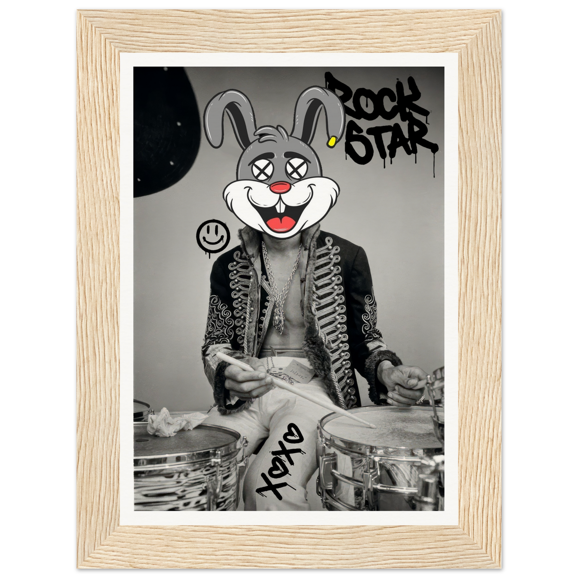 Affordable Museum Quality Poster / Print, Posterb.comJIMI HENDRIX X BUNNY! CARTOON CHARACTER RABBIT!