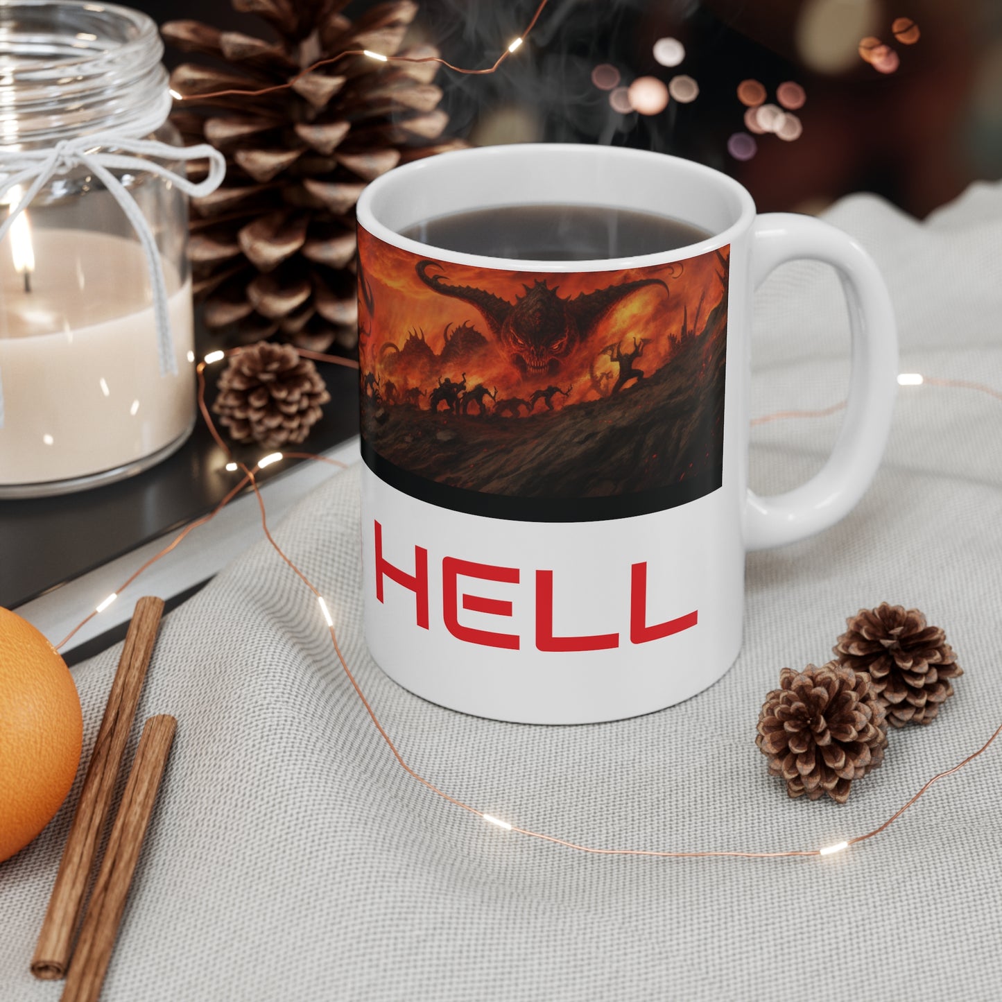 ifllucial FKN HELL MUG, Original Art By ifllucial.
White ceramic
11 oz (0.33 l)
Rounded corners
C-handle
Lead and BPA-freeMug