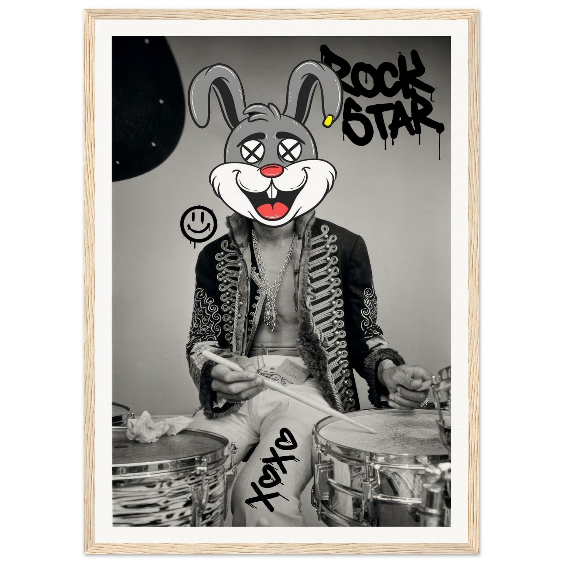 Affordable Museum Quality Poster / Print, Posterb.comJIMI HENDRIX X BUNNY! CARTOON CHARACTER RABBIT!