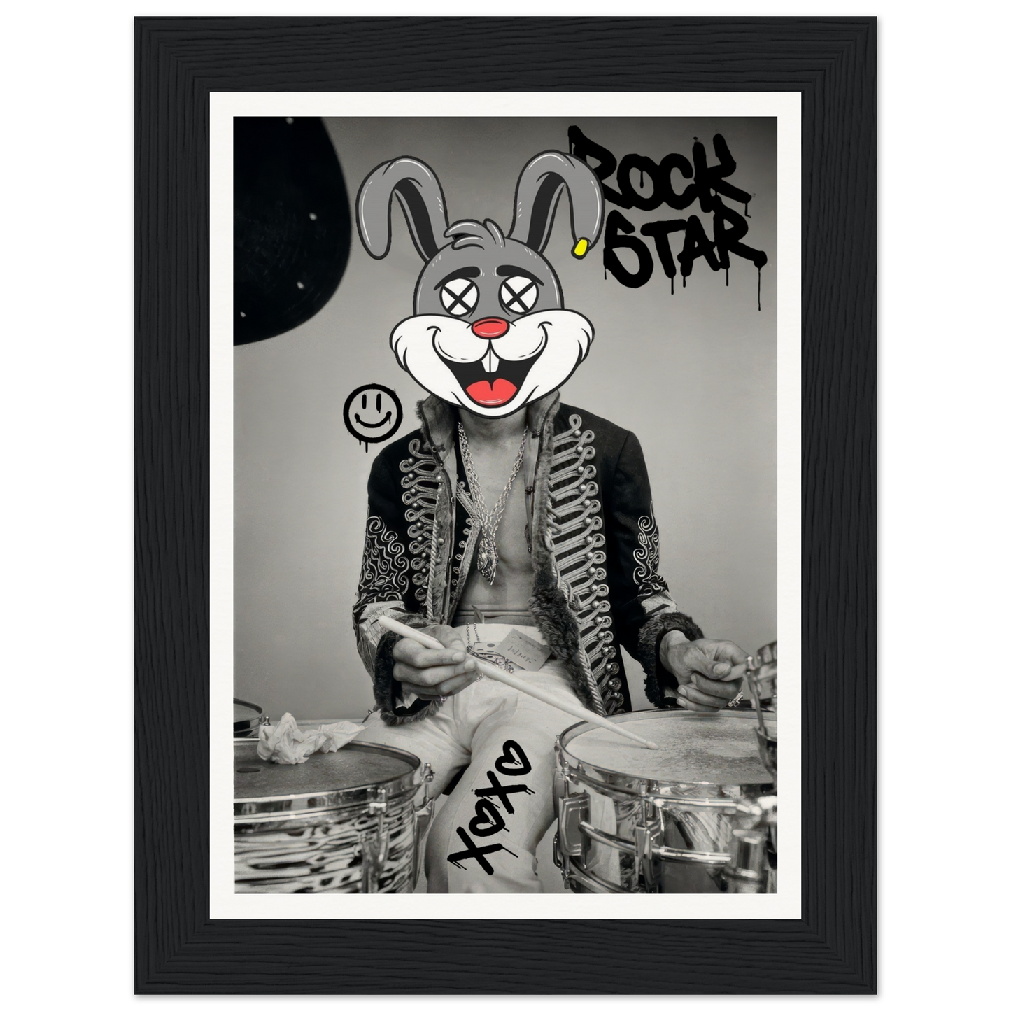 Affordable Museum Quality Poster / Print, Posterb.comJIMI HENDRIX X BUNNY! CARTOON CHARACTER RABBIT!