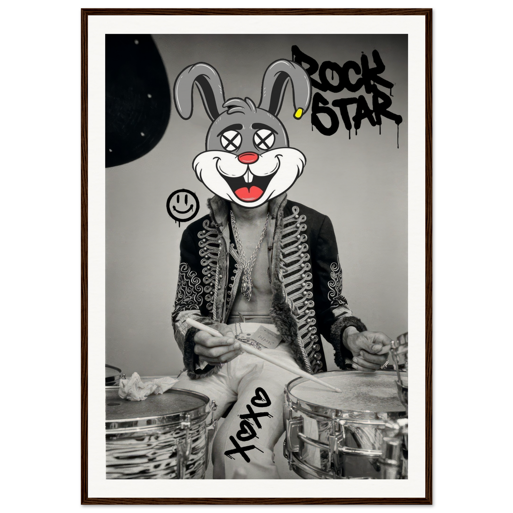 Affordable Museum Quality Poster / Print, Posterb.comJIMI HENDRIX X BUNNY! CARTOON CHARACTER RABBIT!