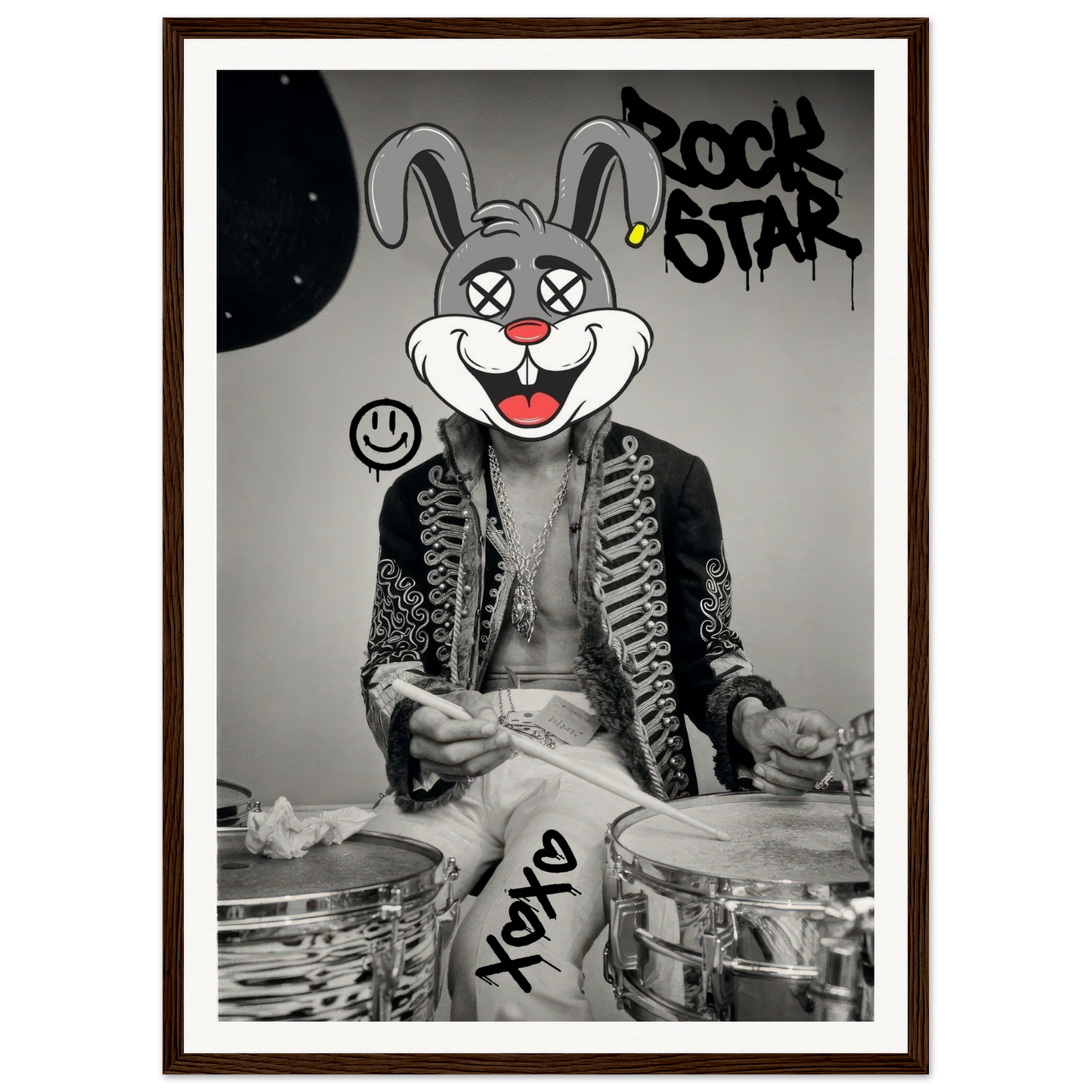 Affordable Museum Quality Poster / Print, Posterb.comJIMI HENDRIX X BUNNY! CARTOON CHARACTER RABBIT!